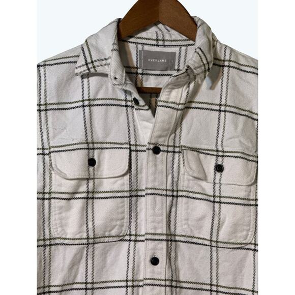 Everlane Men’s Heavyweight New Overshirt White Windowpane Plaid Size Small - Picture 5 of 9